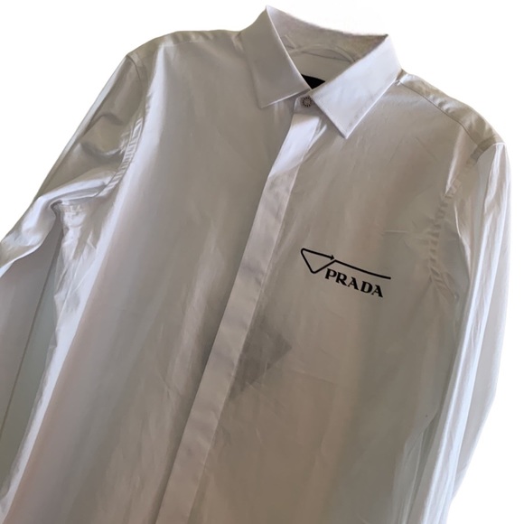 ‼️PRADA‼️
 Reverse Logo Button-Up Shirt 👔 🔦 - Picture 5 of 11